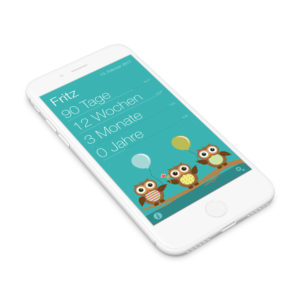 iPhone mit der App Baby Wochen - Die App für das Alter Deines Babys