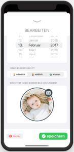 Baby-Wochen: Füge ein eigenes Bild zu jedem Kind hinzu
